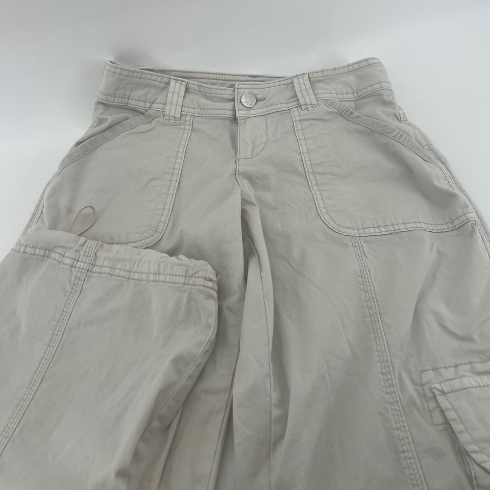 Garage Women Tan Khaki Cargo Pants Size 0 Utility Straight Leg Drawstring Cuffs